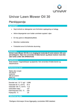Univar Lawn Mower Oil 30 - Univar Lubricants Sverige