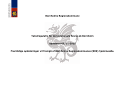 Bornholms Regionskommune Takstregulativ for de kommunale