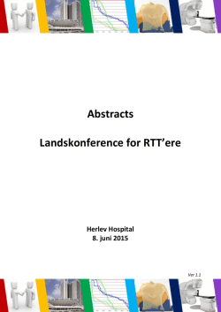 Abstracts - Landskonference for RTT`ere