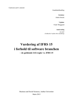 Vurdering af IFRS 15 i forhold til software branchen - PURE