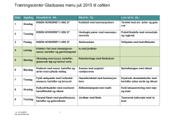 Træningscenter Gladsaxes menu juli 2015 til caféen