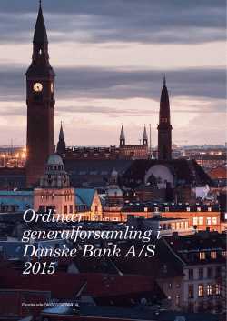 Ordinær generalforsamling i Danske Bank A/S 2015