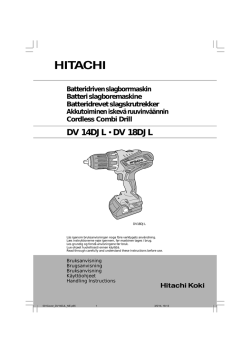DV 14DJL • DV 18DJL - Hitachi Koki Co., Ltd.
