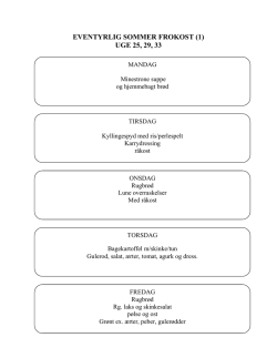 Sommer madplan 2015