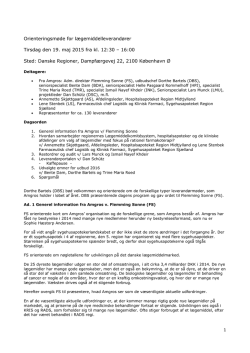 Referat af leverandørmøde den 19 maj 2015