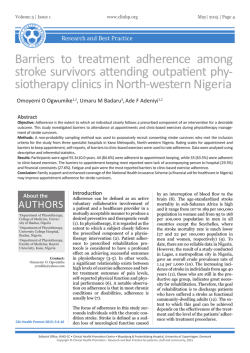 Barriers to treatment adherence among stroke survivors attending