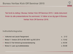 Bureau Veritas Kick Off Seminar 2015