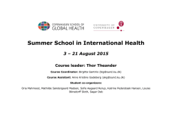 Summer School in International Health 3