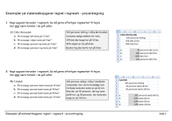 Eksempler på matematikopgaver regnet i regneark