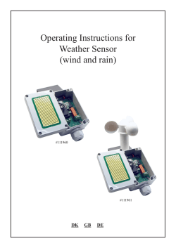 Operating Instructions for Weather Sensor (wind and rain)