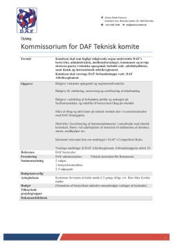 Kommissorium for DAF Teknisk komite