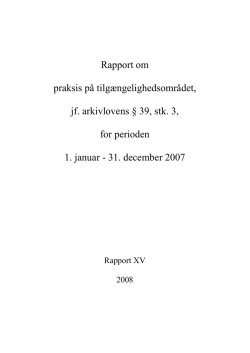 rapport 2007 - Statens Arkiver