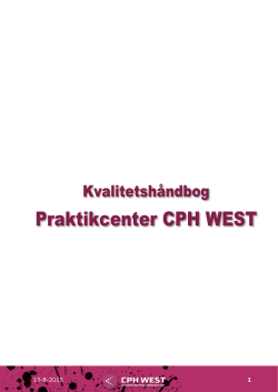 Kvalitetshåndbog for Praktikcenter CPH WEST