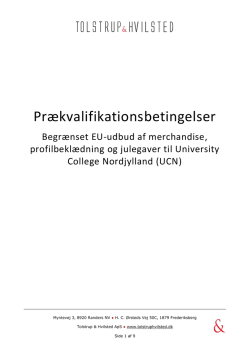 Prækvalifikationsbetingelser - University College Nordjylland