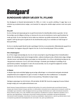 BUNDGAARD SØGER S LGER TIL JYLLAND