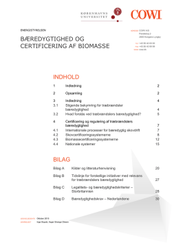 Bæredygtighed og certificering af biomasse