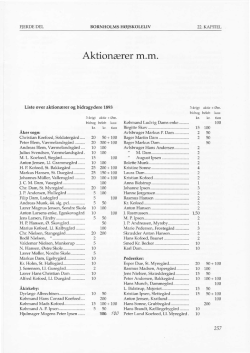 Liste over aktionærer - SAMs højskolehistoriske Arkiv