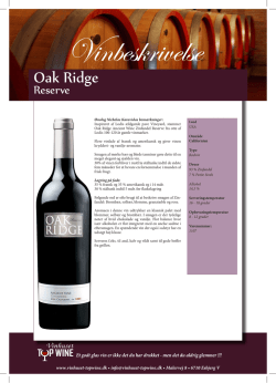 Oak Ridge - Vinhuset Top Wine