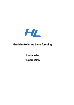 HL`s løntabel pr. 1. april 2015