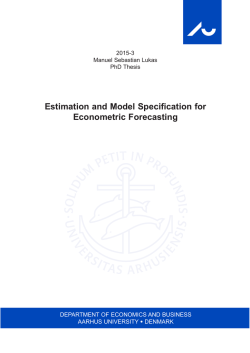 Estimation and Model Specification for Econometric