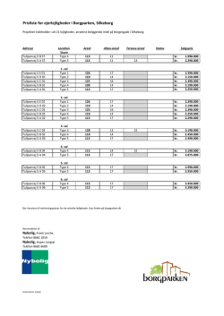 Prisliste for ejerlejligheder i Borgparken, Silkeborg