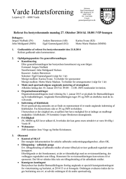 Referat af bestyrelsesmøde d. 27/10-2014