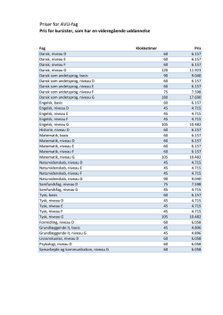 Priser for AVU-fag