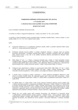 USMERNENIE EURÓPSKEJ CENTRÁLNEJ BANKY (EÚ) 2015/ 510