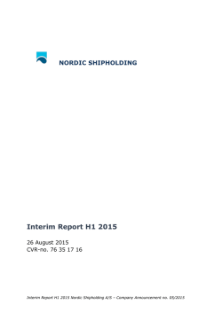 Interim Report H1 2015