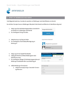 Quick Guide – Opret Webbruger med NemId