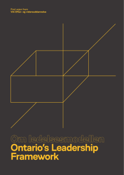 Om ledelsesmodellen Ontario`s Leadership Framework