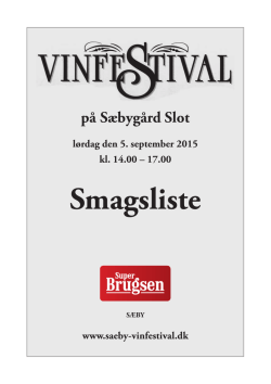 Smagsliste 2015 - Sæby Vinfestival