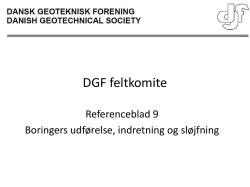 DGF-referenceblade om boringer udførelse, indretning og sløjfning