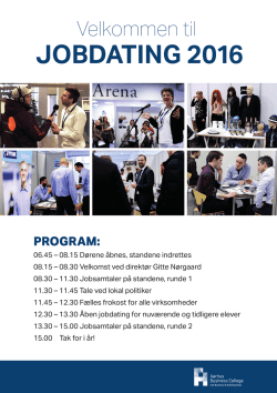 Jobdating Jobdating 2016 Se programmet for Jobdating 11. februar