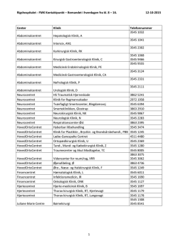 Rigshospitalet - FMK Kontaktpunkt – Bemandet i