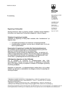 Regulering af Holing Bæk Herning Kommune, Natur og Grønne