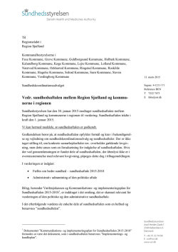 Vedr. sundhedsaftalen mellem Region Sjælland og kommu