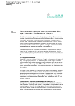 Faktapapir om borgerstyret personlig assistance (BPA) og kontant