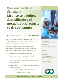 Seminar: License to produce & positioning of meat/meat products to