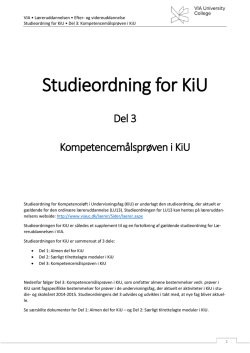 Studieordning for KiU