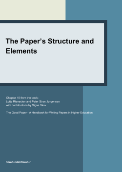The Paper`s Structure and Elements