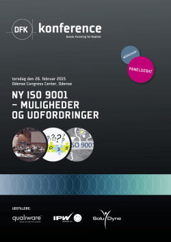 Ny ISO 9001 - Dansk Forening for Kvalitet