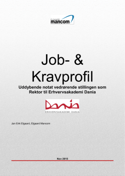 Job- & Kravprofil - Erhvervsakademi Dania