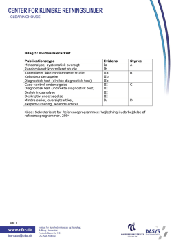 Bilag 5 (Evidenshierarkiet) - Center for Kliniske Retningslinjer