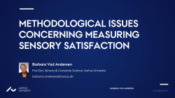 methodological issues concerning measuring sensory