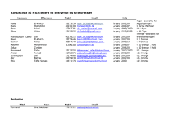 Kontaktliste på HTI trænere og Bestyrelse og forældreteam