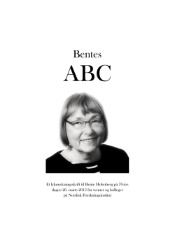 Bentes ABC - Nordisk Forskningsinstitut