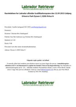 Raceledelsen for Labrador afholder kvalifikationsprøve den 12.09