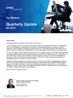 Tax Matters Quarterly Update Q2 2015