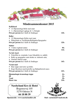 Mindesammenkomst 2015 - Næsbylund Kro & Hotel